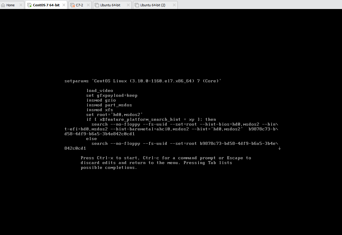 centos 관리자모드 E 누르기.png